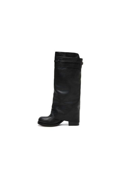 Black Round-toe Boots - ANN ANDELMAN
