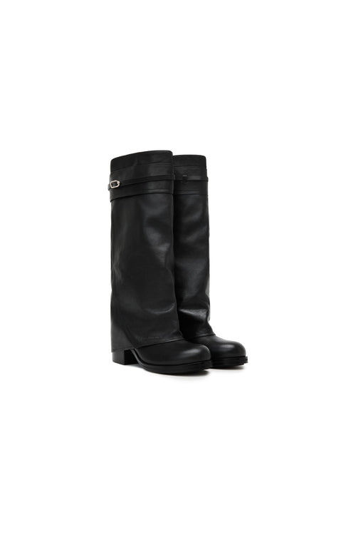 Black Round-toe Boots - ANN ANDELMAN