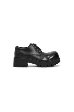 Black Round-toe Derby Shoes - ANN ANDELMAN