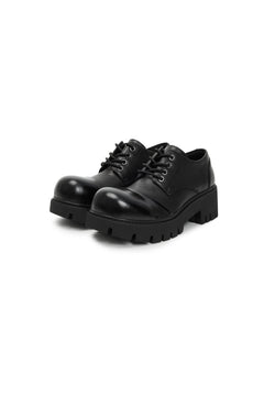 Black Round-toe Derby Shoes - ANN ANDELMAN