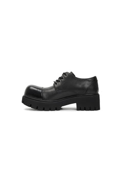 Black Round-toe Derby Shoes - ANN ANDELMAN