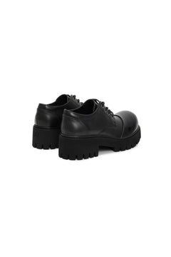 Black Round-toe Derby Shoes - ANN ANDELMAN