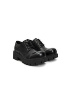Black Round-toe Derby Shoes - ANN ANDELMAN