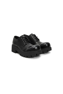 Black Round-toe Derby Shoes - ANN ANDELMAN