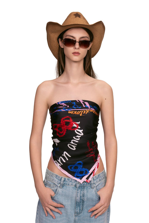 Black Scarf (Backless Tube Top) - ANN ANDELMAN