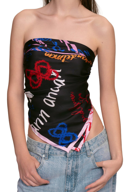 Black Scarf (Backless Tube Top) - ANN ANDELMAN