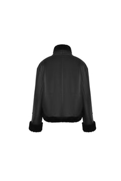 Black Shearling Jacket - ANN ANDELMAN