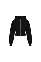 Black Short Double Zip High Waist Hoodie - ANN ANDELMAN