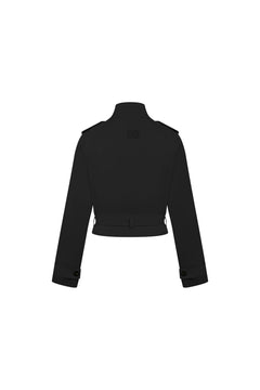 Black Short Trench Coat - ANN ANDELMAN