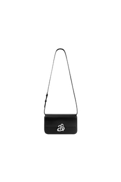 Black Single - piece Flap Logo Bag - ANN ANDELMAN