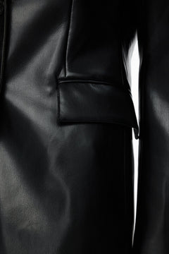 Black Slim Fit Leather Blazer - ANN ANDELMAN