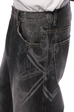 Black Slim - fit Printed Jeans - ANN ANDELMAN