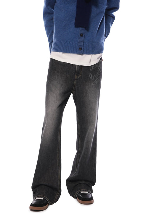 Black Slim - fit Printed Jeans - ANN ANDELMAN