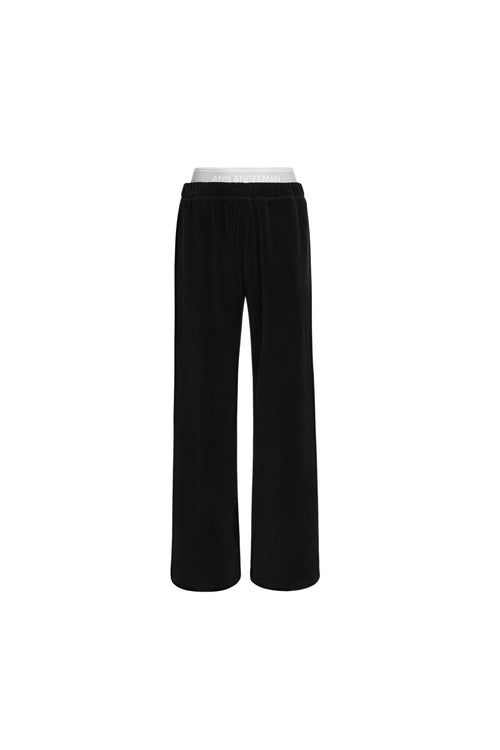 Black Stacked Waistband Straight - leg Trouser - ANN ANDELMAN