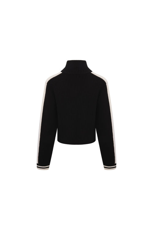 Black Stand Collar Sweater - ANN ANDELMAN