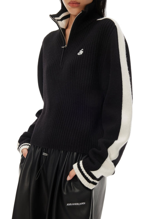 Black Stand Collar Sweater - ANN ANDELMAN