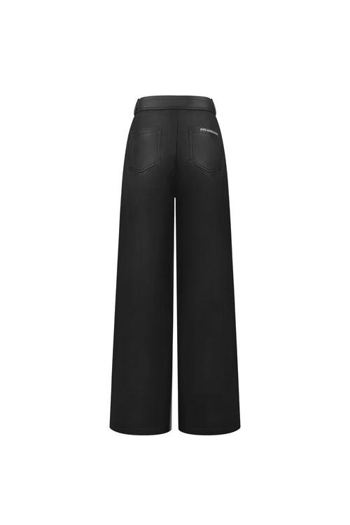 Black Straight - leg Casual Pants - ANN ANDELMAN