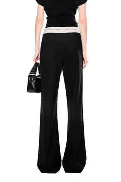 Black Straight - Leg Flared Trousers - ANN ANDELMAN