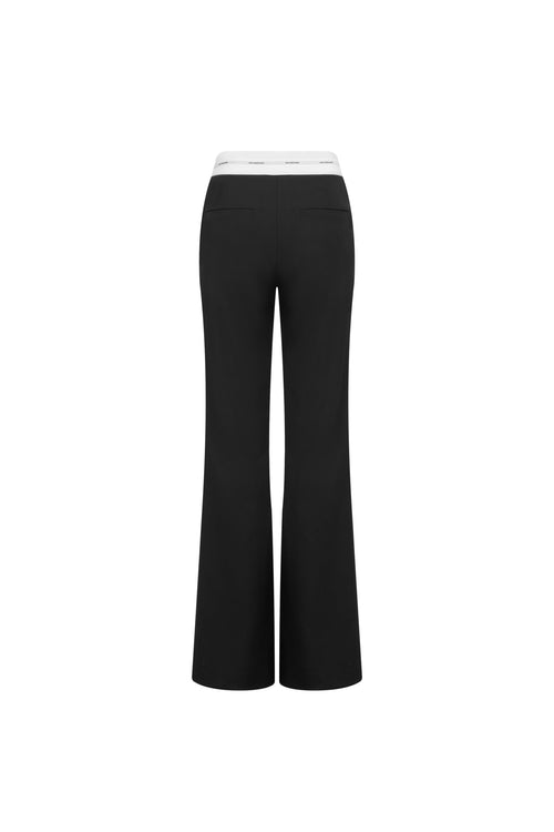 Black Straight - Leg Flared Trousers - ANN ANDELMAN