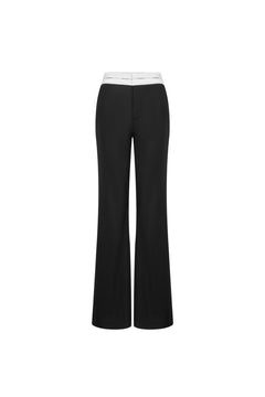 Black Straight - Leg Flared Trousers - ANN ANDELMAN