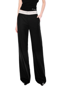 Black Straight - Leg Flared Trousers - ANN ANDELMAN