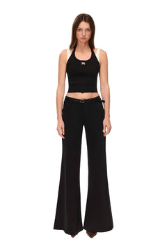 Black Stretch Flared Trousers - ANN ANDELMAN