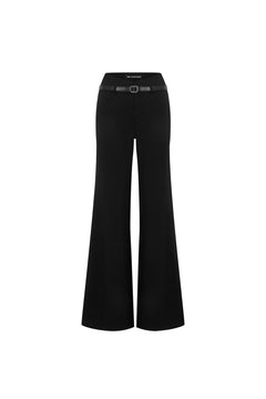 Black Stretch Flared Trousers - ANN ANDELMAN