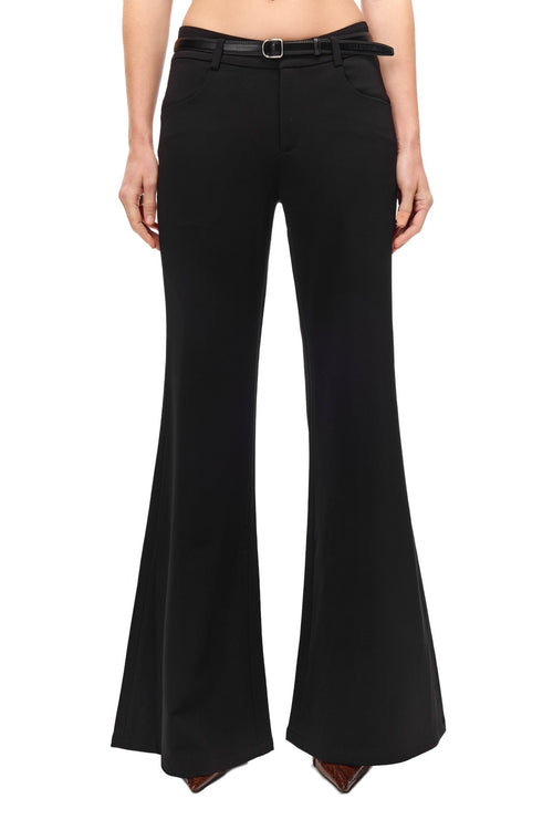 Black Stretch Flared Trousers - ANN ANDELMAN