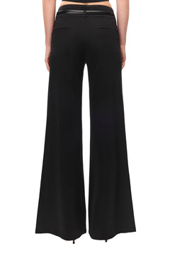 Black Stretch Flared Trousers - ANN ANDELMAN