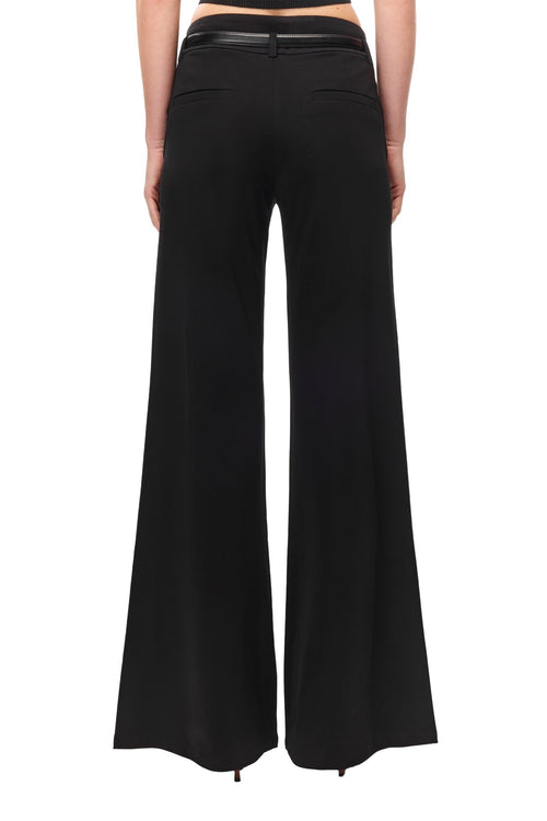 Black Stretch Flared Trousers - ANN ANDELMAN