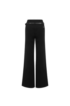 Black Stretch Flared Trousers - ANN ANDELMAN