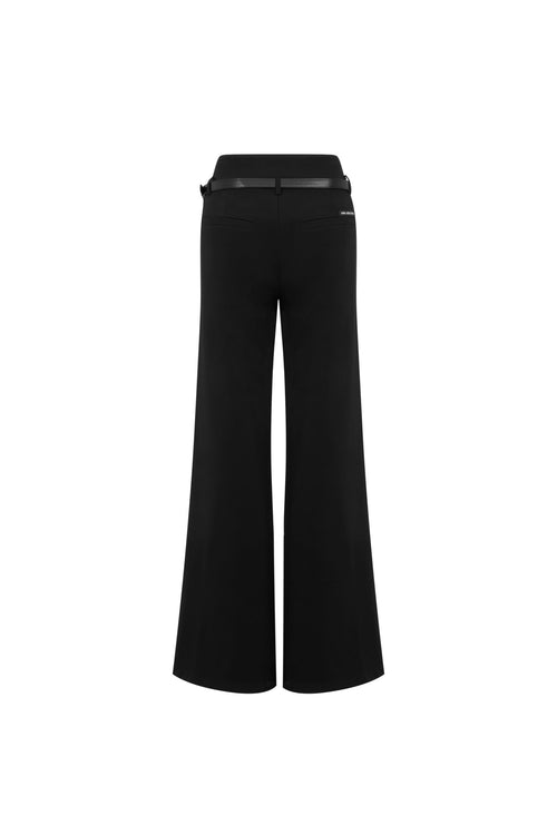 Black Stretch Flared Trousers - ANN ANDELMAN