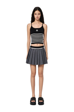 Black Striped Knitted Tank Top - ANN ANDELMAN