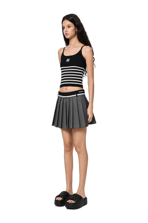 Black Striped Knitted Tank Top - ANN ANDELMAN