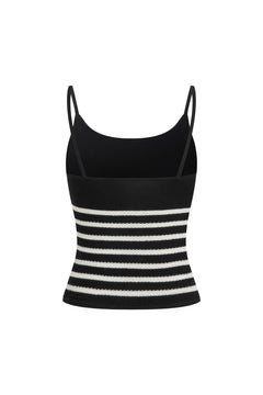 Black Striped Knitted Tank Top - ANN ANDELMAN