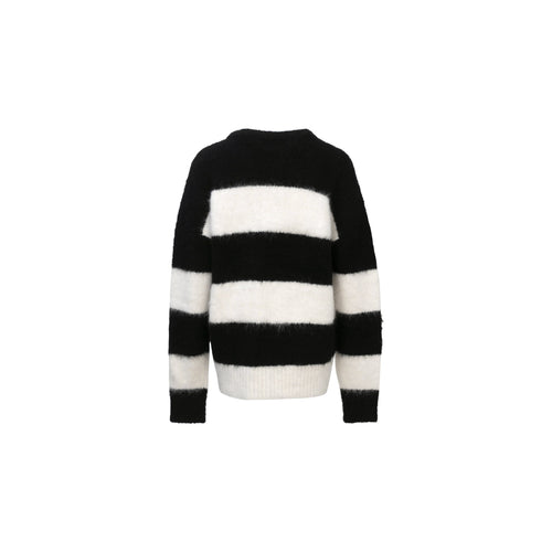 Black Striped Pullover Sweater - ANN ANDELMAN