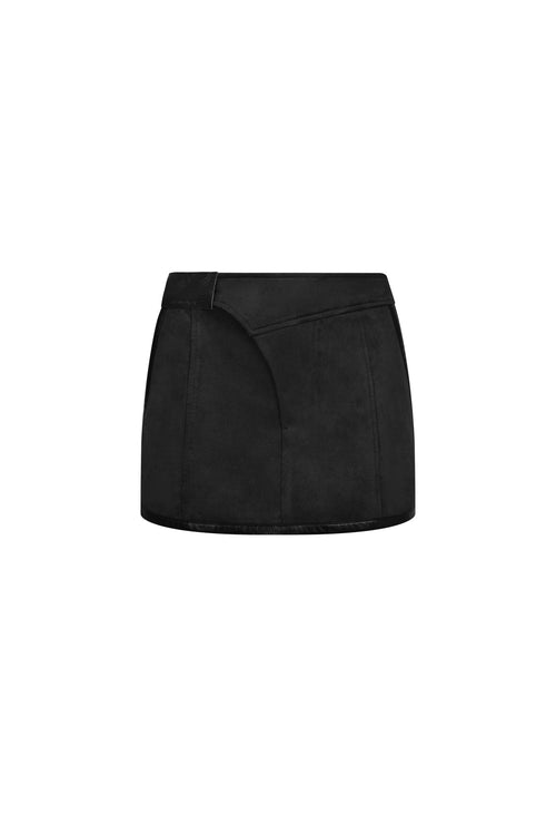 Black Suede Patchwork Skirt - ANN ANDELMAN