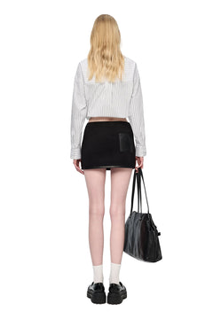 Black Suede Patchwork Skirt - ANN ANDELMAN