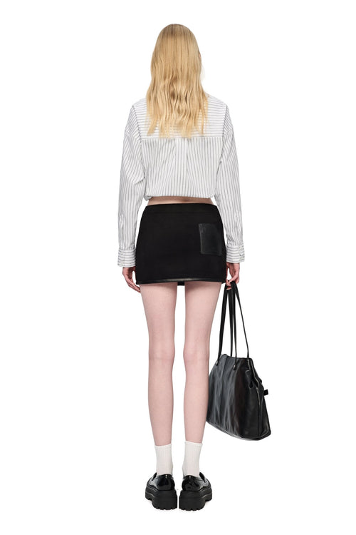 Black Suede Patchwork Skirt - ANN ANDELMAN