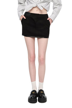 Black Suede Patchwork Skirt - ANN ANDELMAN