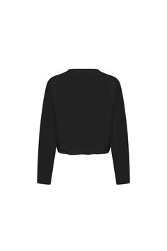 Black T-shirt with Lace Trim Hem - ANN ANDELMAN