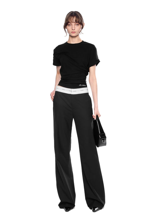 Black Twist Fold T-shirt - ANN ANDELMAN