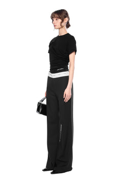 Black Twist Fold T-shirt - ANN ANDELMAN