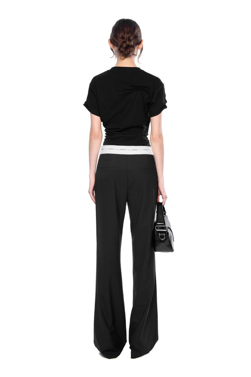 Black Twist Fold T-shirt - ANN ANDELMAN