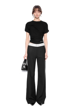 Black Twist Fold T-shirt - ANN ANDELMAN