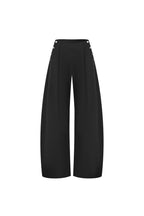 Black V - waist Curved Trousers - ANN ANDELMAN