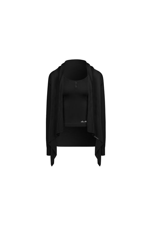 Black Vest and Cardigan Two-piece Set - ANN ANDELMAN