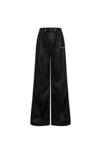 Black Wide - leg Leather Pants - ANN ANDELMAN