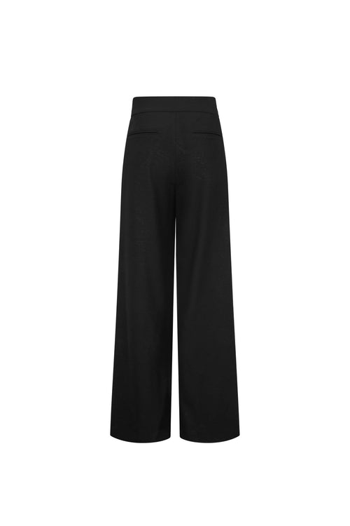 Black Wide - waisted Deconstructed Trousers - ANN ANDELMAN