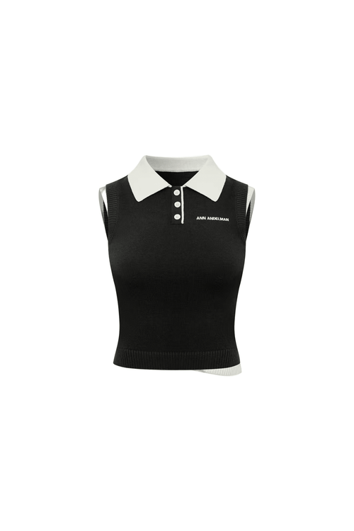 Black Wool Vest - ANN ANDELMAN